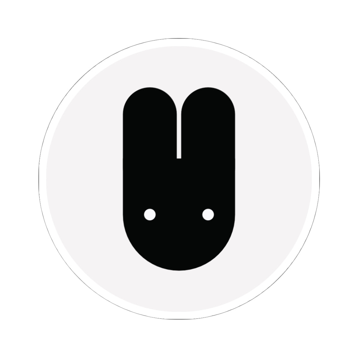 Minimal Black Bunny Sticker